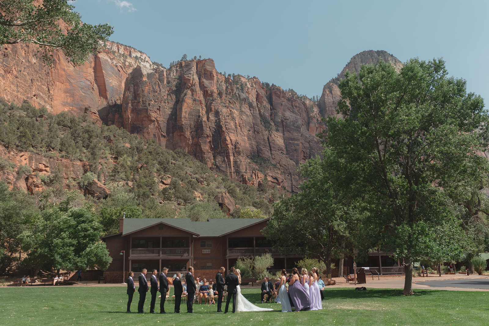 Zion Lodge Lawn Elopement 
