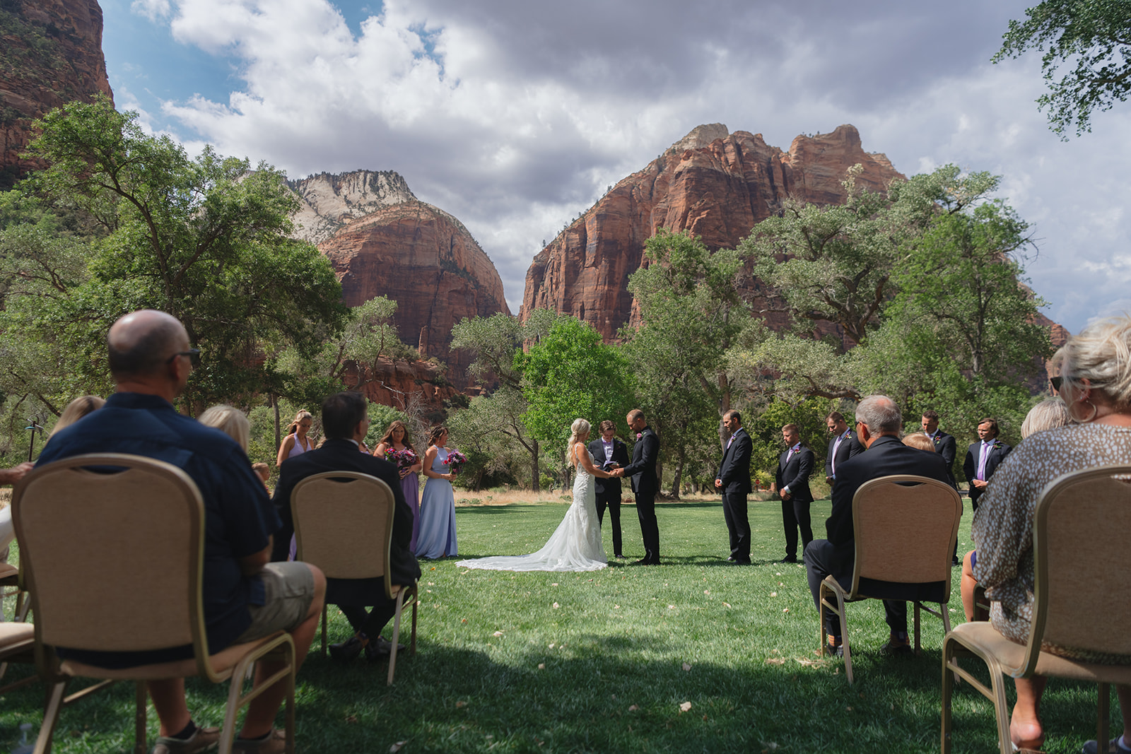 Wedding Photos at Zion Lodge Lawn