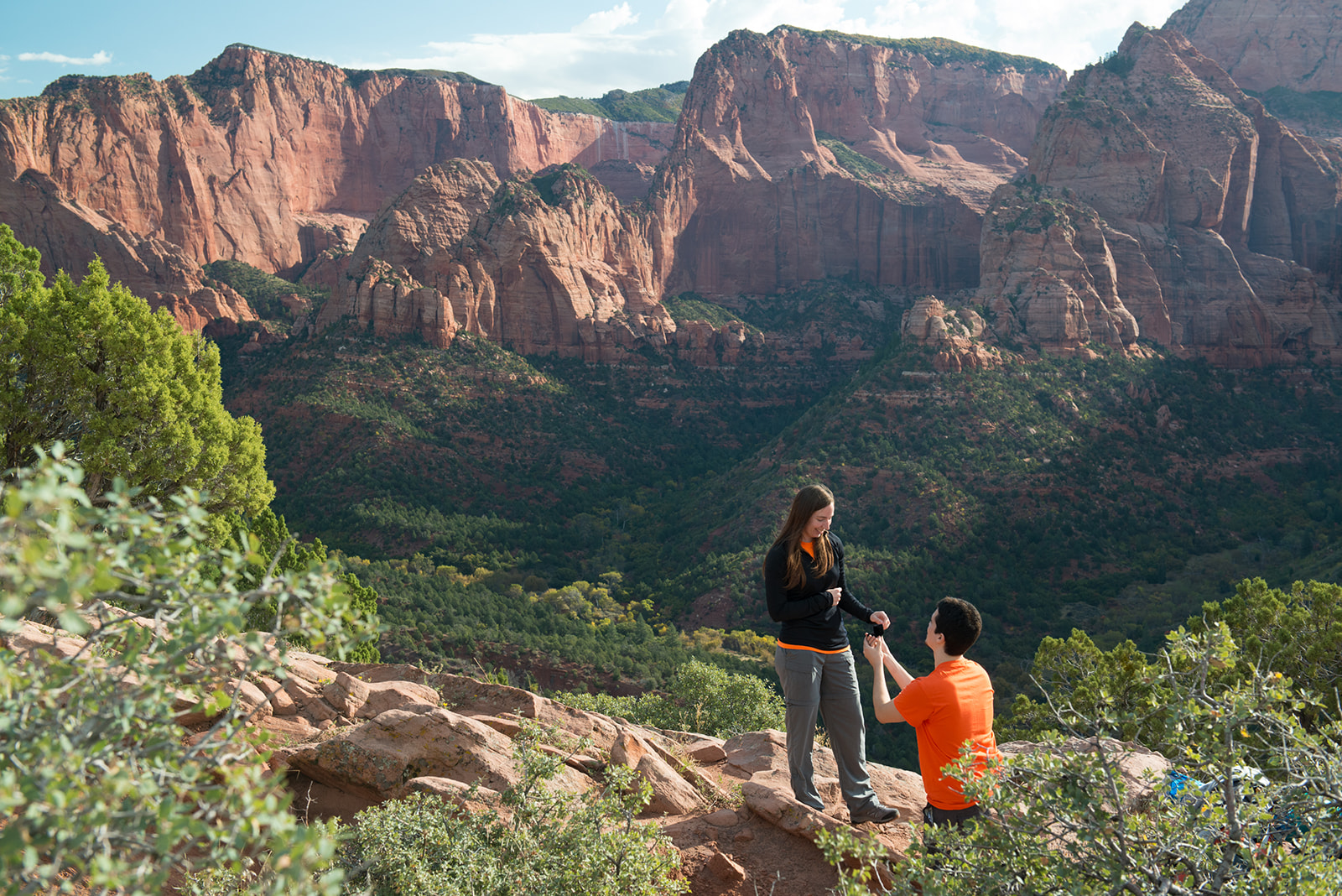 Zion Proposal Photography at Timber Creek Overlook